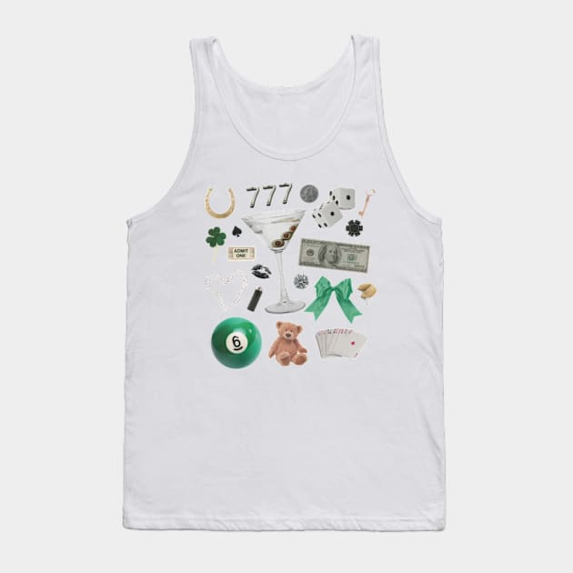 St Patricks Day Y2K Lucky Things Lucky Girl Syndrome Tank Top by Mimimoo